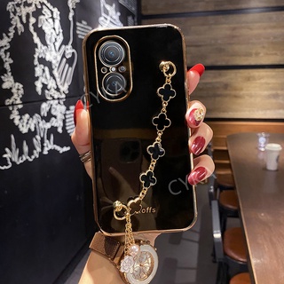 NEW เคสโทรศัพท์ Huawei Nova 9 SE With Clover Bracelet Electroplating protective cover เคสNova 9SE