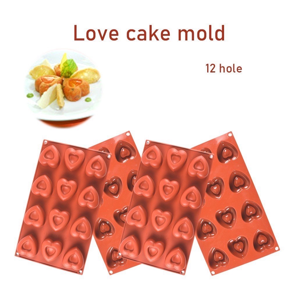 love-cake-silicone-ซิลิโคน-รูปทรงหัวใจ-บล็อคซิลิโคน-หัวใจ2ชั้น-มี-12-ช่อง