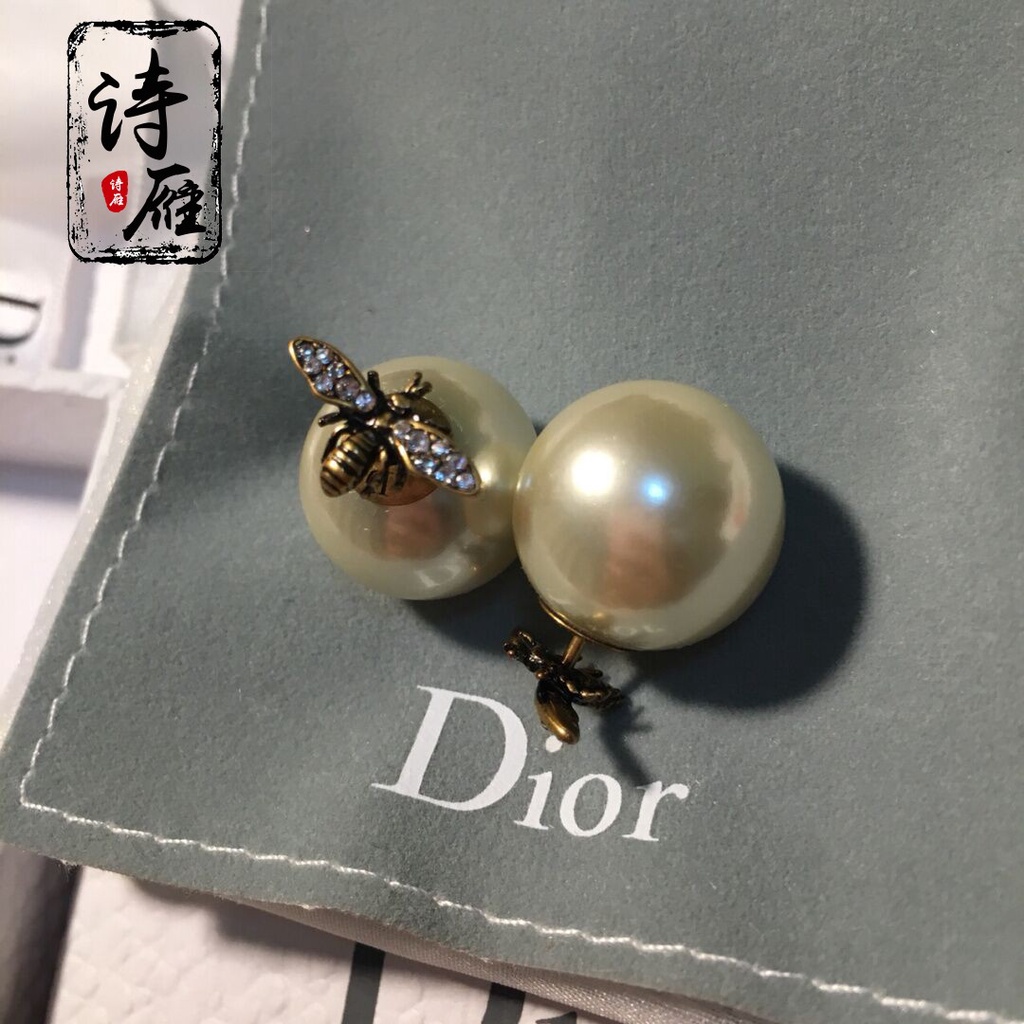 dior-dior-22ss-คลาสสิก-มุก-ทอง-เพชร-ต่างหู-ย้อนยุค-ผึ้งน้อย-ต่างหูผู้หญิง-ต่างหู