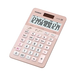 Casio Calculator เครื่องคิดเลข  คาสิโอ รุ่น  JS-40B-PK แบบทนทาน สีปุ่มตัวเลขไม่เลือน 14 หลัก สีชมพู