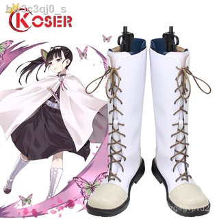 🔥ถูกและดี รองเท้ารองเท้าคอสเพลย์เครื่องแต่งกาย Demon Slayer: Kimetsu no Yaiba Tsuyuri Kanao Halloween Cosplay Boots Sho