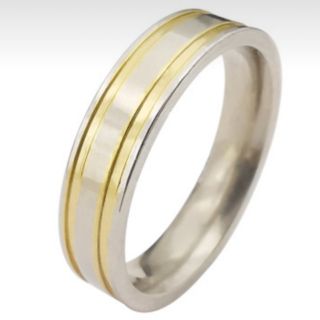 b.b_ring แหวนสแตนเลสเรียบๆคาดทอง