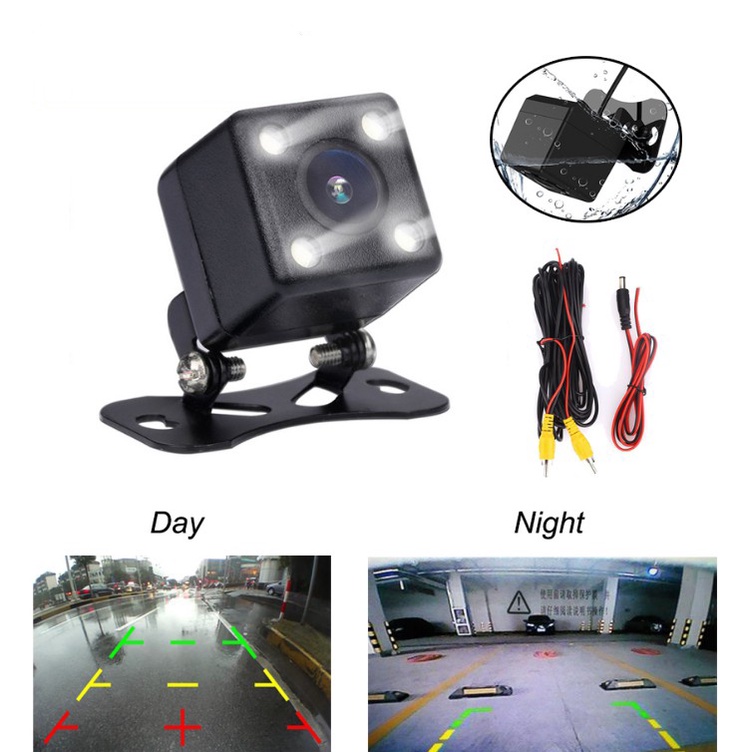 ภาพหน้าปกสินค้ากล้องมองหลังสำหรับกล้องติดรถยนต์ : Rear Camera 5 Pin กล้องหลังบันทึก กล้องถอย ยาว 5เมตร 5พิน พร้อมไฟ LED 4 ดวงกันน้ำได้ จากร้าน monqiqi_shop บน Shopee