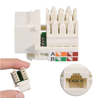 หัว RJ45 ตัวเมีย ( 5,10PCs )Connectors RJ45 CAT5e Keystone Jack Ethernet Network Clip Module Wall Plug Connector.