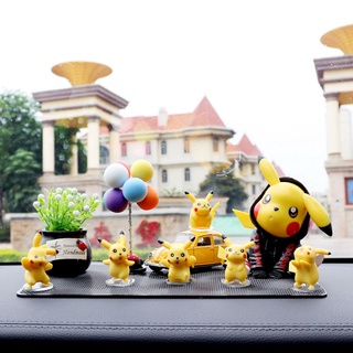 ☃✇✌เครื่องประดับรถ Pikachu ตุ๊กตาการ์ตูนหญิงสร้างสรรค์บุคลิกภาพน่ารักรถตกแต่งภายในเครือข่าย Xinjiang ทิเบตพิเศษ chain