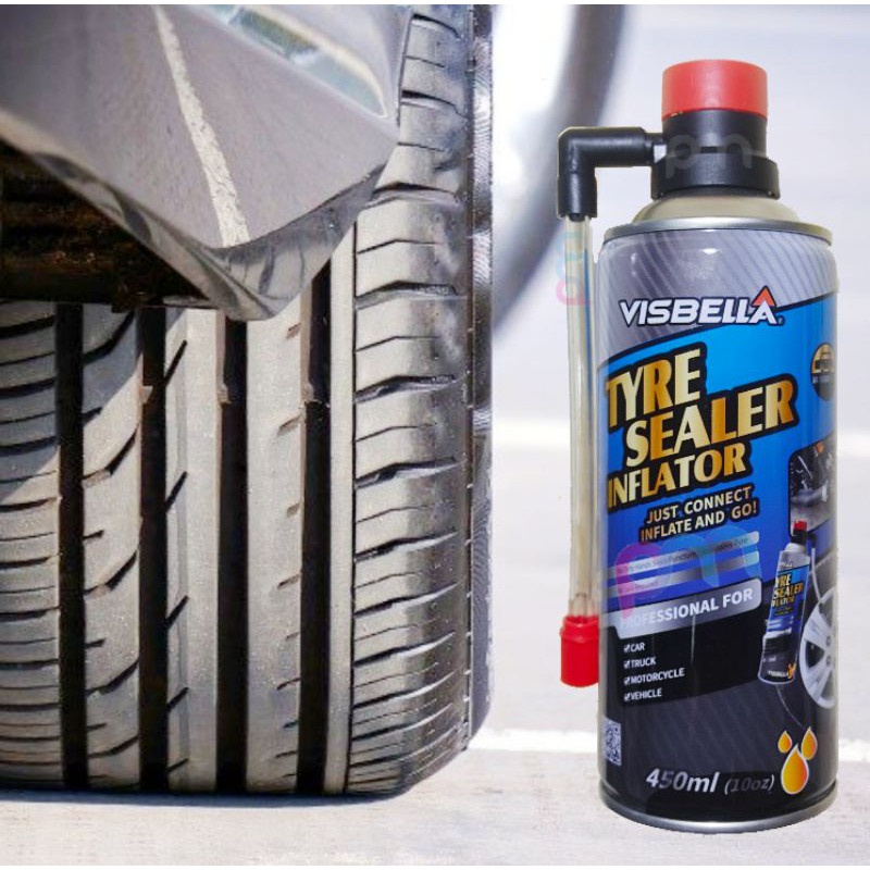 น้ำยาปะยาง-ยางรั่ว-ยางแบน-ฉุกเฉิน-visbella-tyre-sealer-inflator