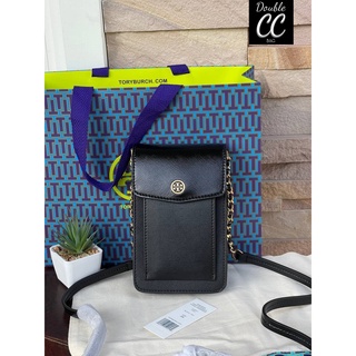 (แท้ 💯%‼ Factory) งานช็อป 💕Tory burch robinson mixed materials phone crossbody