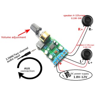 DC 1.8-12 V tda2822 M 2.0 Channel Stereo Mini Aux Audio Amplifier Board Module AMP