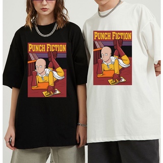 เสื้อยืดแขนสั้น ผ้าฝ้าย พิมพ์ลาย One Punch Man Pulp Fiction สไตล์สตรีท สําหรับผู้ชาย