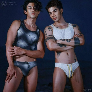 TP02 mens two piece swimwear ชุดว่ายน้ำชาย 2 ชิ้น awesomesport.