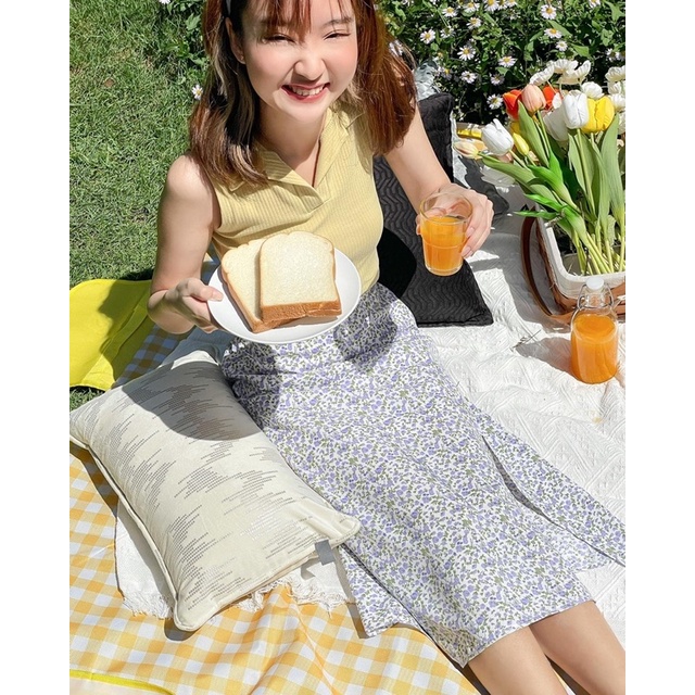 ภาพสินค้าmuffin skirt TART SET⸝ ︎ กระโปรงทรงเอบานผ่าหน้า ลายดอกเล็กน่ารัก สไตล์เกาหลีเกาใจ l muffincup.store จากร้าน muffincup.store บน Shopee ภาพที่ 4