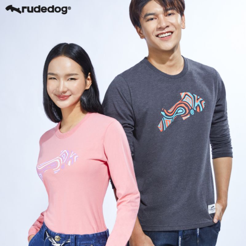 rudedog-เสื้อยืดแขนยาวชาย-หญิง-สีชมพู-รุ่น-lava-ราคาต่อตัว