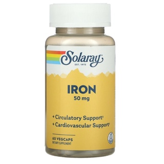 ภาพหน้าปกสินค้าธาตุเหล็ก Solaray, Iron, 50 mg, 60 VegCaps ที่เกี่ยวข้อง