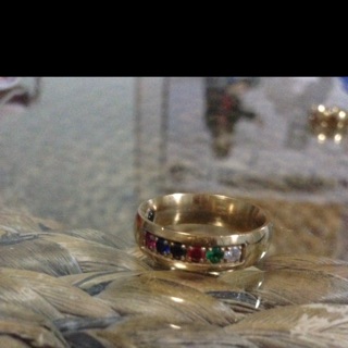 แหวนพลอยหลากสีพร้อมจี้เพชรสวยงามราคา 590บาทจัดส่งฟรี em เอส