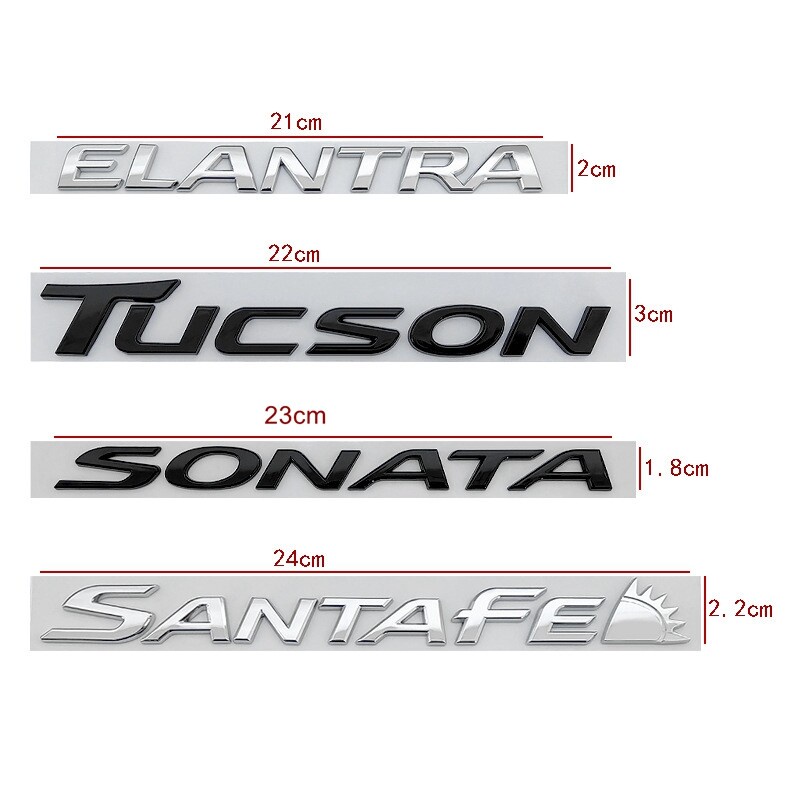 สติกเกอร์โลโก้ตัวอักษรภาษาอังกฤษ-santafe-tucson-สําหรับตกแต่งรถยนต์-hyundai-elantra-santafe