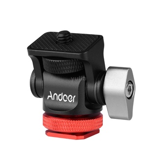 ภาพขนาดย่อของสินค้าAndoer Mini Monitor Mount Tripod Head Cold Shoe Adapter Aluminum Alloy 1/4 Inch Screw for Mounting Camera Monitor Flash Microphone LED Fill Light