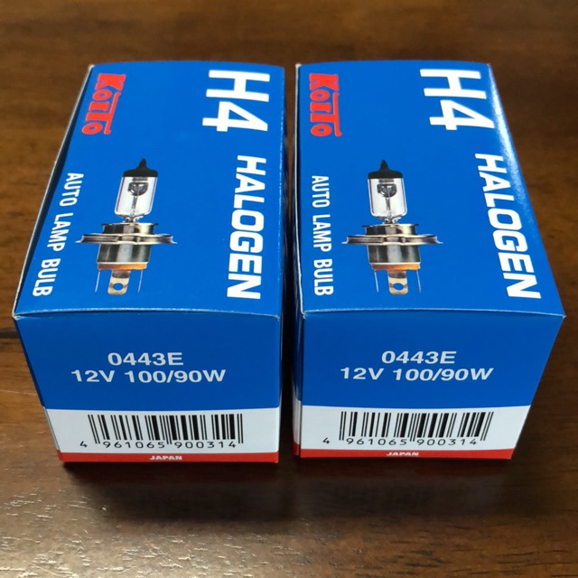 หลอดไฟหน้า-h4-12v-100-90w-แพ็กคู่-ถูกกว่า-ยี่ห้อ-koito-แท้-made-in-japan