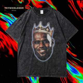 เสื้อยืดพิมพ์ลายแฟชั่น เสื้อยืด พิมพ์ลาย Tryworldbdg OFFICIAL "LEBRON JAMES" | เสื้อยืด ซักได้ | หินล้าง | เสื้อยืด ขนาด