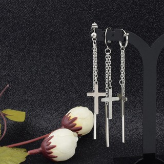 ภาพหน้าปกสินค้า1pcs Chain Cross Stick Stainless Steel Earrings ซึ่งคุณอาจชอบสินค้านี้