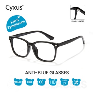 Cyxus แว่นตาสายตาสั้น ป้องกันแสงสีฟ้า พร้อมกรอบสีดํา สําหรับเด็ก 6082T01