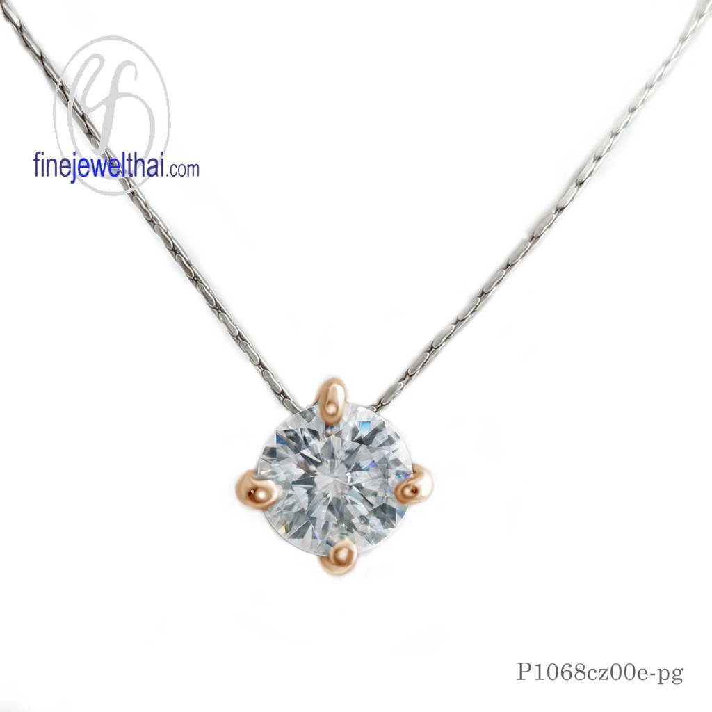 finejewelthai-จี้-เพชร-จี้เพชร-เพชรพรีเมียม-pendant-silver-diamond-cz-p1068cz00e-g-p1068cz00e-pg