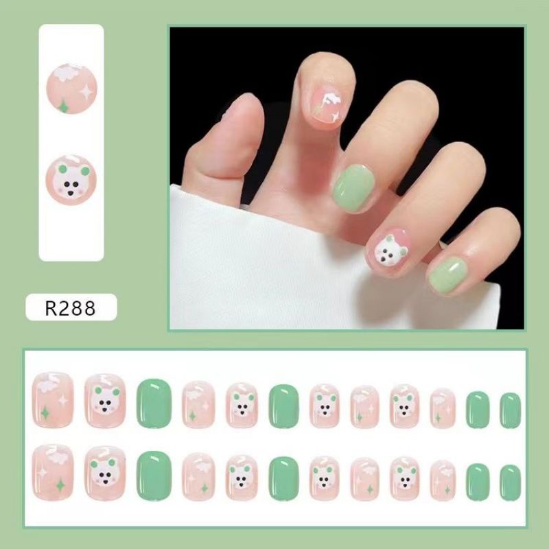เล็บปลอม 【R288】สไตล์โมเดิร์น ใช้งานง่าย 24 ชิ้น พร้อมส่ง | Shopee Thailand