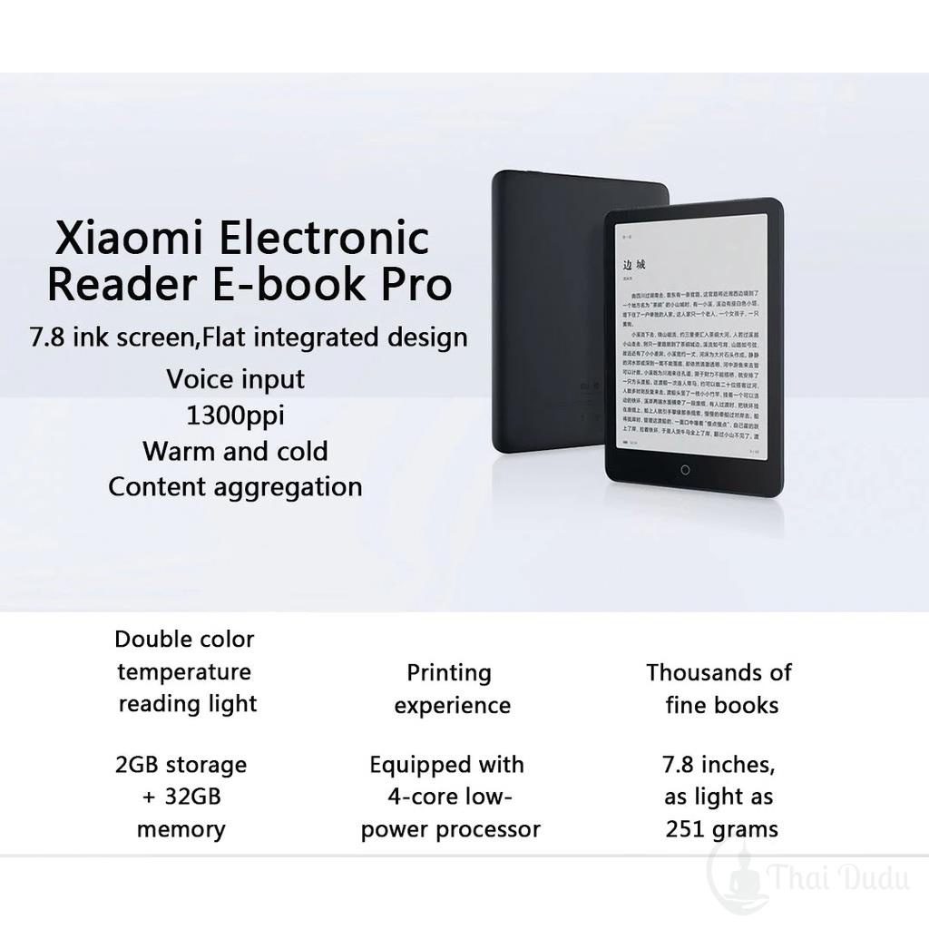 เครื่องอ่านหนังสือ-xiaomi-mi-electronic-e-reader-e-book-reader-pro-hd-touched-7-8-ink-screen-24-levels-cold-warm-light