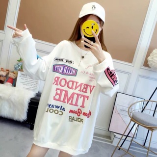 พร้อมส่งTime fashion เสื้อแขนยาวแฟชั่น ทรงโอเวอร์ไซส์ By Baobaoshop 0117181120