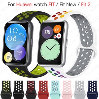 สินค้า สายนาฬิกาข้อมือซิลิโคน แบบนิ่ม สีสันสดใส สําหรับ Huawei Watch Fit / Fit New/Fit 2 Smart Watch
