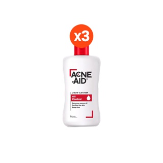 [ส่งฟรี] ACNE-AID LIQUID CLEANSER 100 ML x 3 แอคเน่-เอด ลิควิด เคลนเซอร์ สำหรับผิวมัน เป็นสิวง่าย 100 มล X3