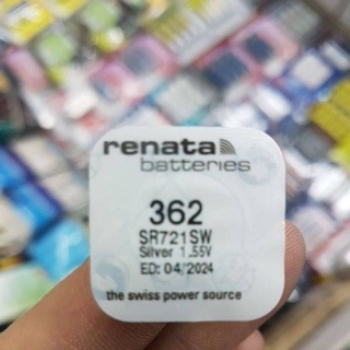 สินค้า ถ่านกระดุม Renata 362, SR721SW 1.55V จำนวน 1ก้อน Silver Oxide Battery ของใหม่ ของแท้ Made in Switzerland