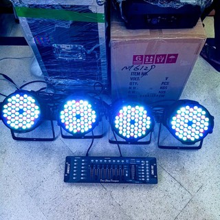 ยกชุด  PAR 4 ตัว พร้อม DMX 512 ไฟ LED ไฟพาร์ LED 54x3W PAR 54 LED 3w RGBW ไฟพาร์ LED disco lights LED ไฟเวที ไฟดิสโก้เธค