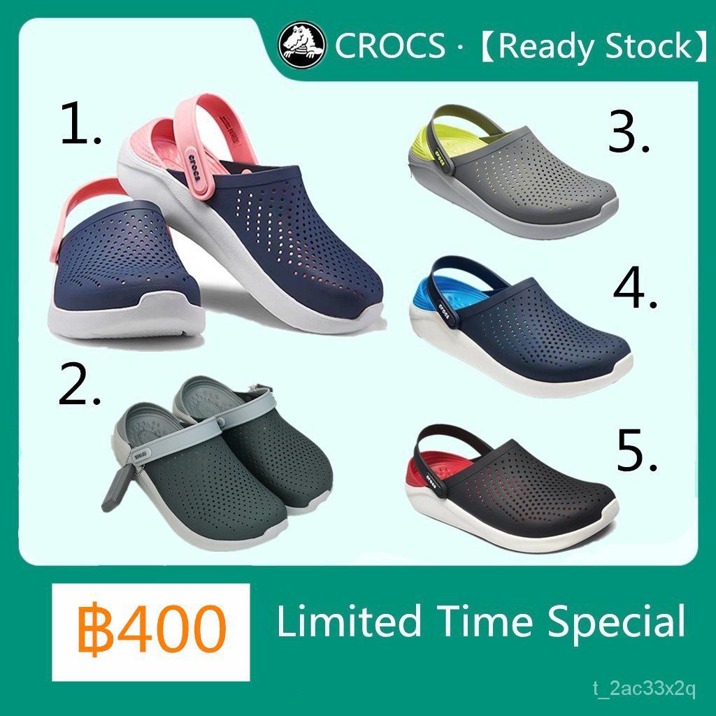 สินค้าอยู่ไทยพร้อมส่ง-แท้-crocsรองเท้าแตะสไตล์ใหม่-literide-clog-หิ้วนอก-ถูกกว่าshop-รองเท้าชายหาดรองเท้าแตะเย็น