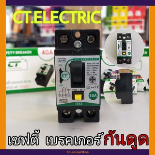 สินค้า CT. ELECTRIC เซฟตี้ เบรคเกอร์  กันดูด RCCB เบรคเกอร์กันดูดเครื่องทำน้ำอุ่น 2P 20A,30A,40A