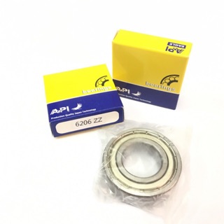 API Bearing 6206 ZZ ตลับลูกปืน เม็ดกลมร่องลึก คุณภาพเยี่ยม มาตรฐาน DGBB ปิดเหล็กสองด้าน