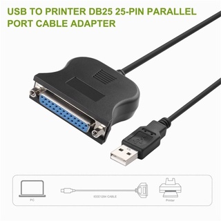 สายแปลง USB to 25Pin DB25 Parallel Printer Cable Adapter Cord Converter Black Bi-directional Parallel Interface.