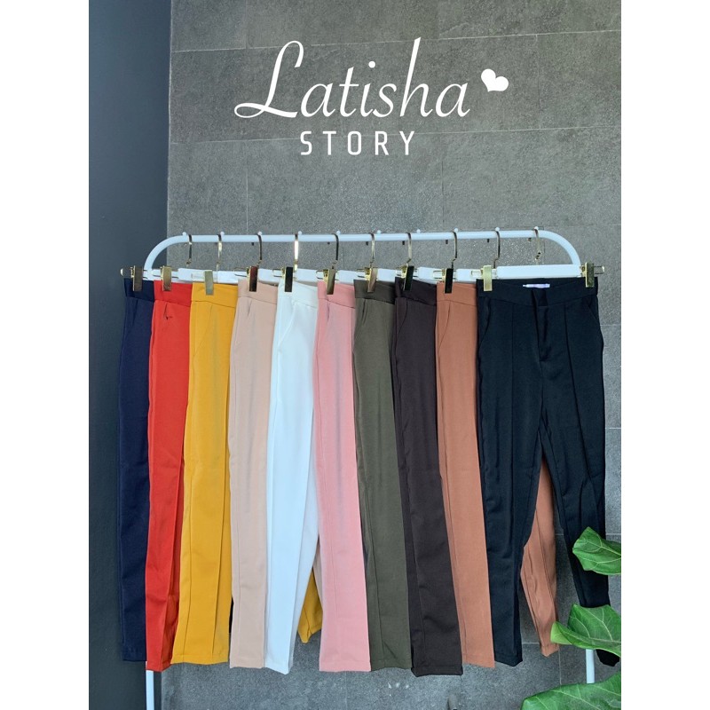 ภาพสินค้า(A) กางเกงผ้าฮานาโกะ ตีเกล็ดหน้า(งานป้าย) พร้อมส่ง จากร้าน latishastory บน Shopee ภาพที่ 4