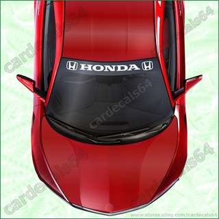สติกเกอร์โลโก้ตราสัญลักษณ์ พร้อมพื้นหลัง สีดํา สําหรับตกแต่งกระจกหน้ารถยนต์ Honda