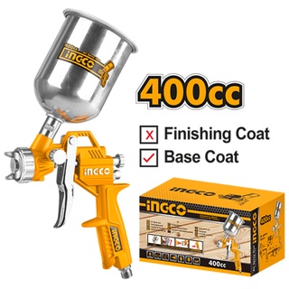 กาพ่นสี INGCO ASG4041 กาพ่นสีรถยนต์ เครื่องพ่นสี กาบน ขนาด 400 cc กา