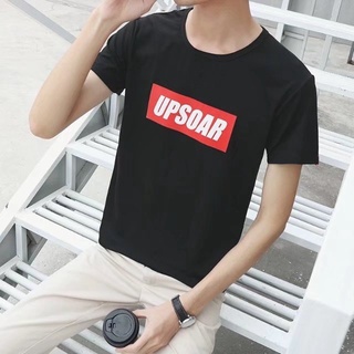 เสื้อยืด คอกลม แขนสั้น สีพื้นผู้ชาย (สกีน UPSOAR) รุ่น 3115