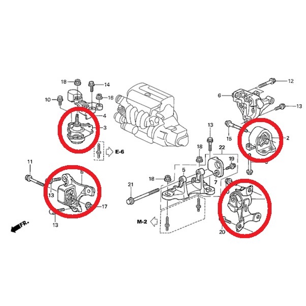 nisto-นิสโต้-ยางแท่นเครื่อง-ยางแท่นเกียร์-ฮอนด้า-honda-cr-v-gen2-g2-2002-2006-เครื่อง-2-0l-เกียร์ออโต้-at