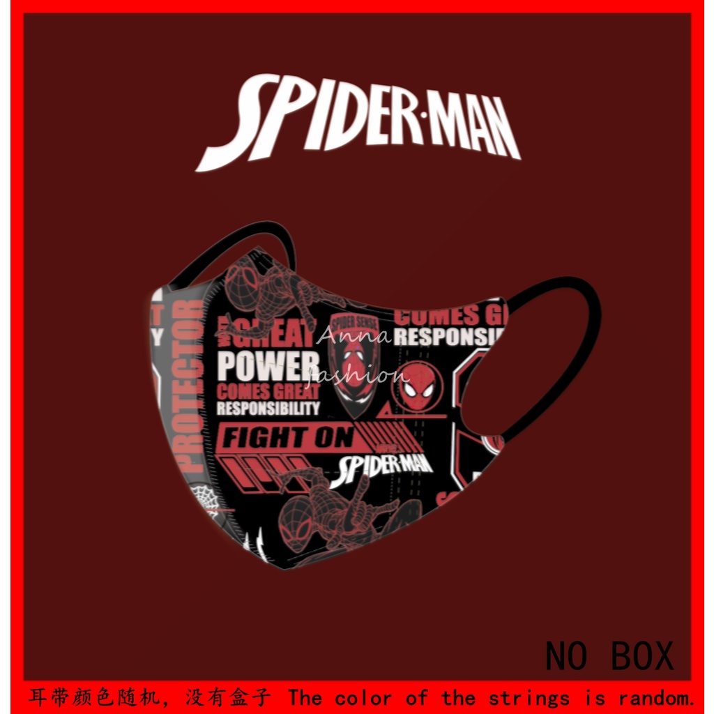 spiderman-หน้ากากอนามัย-ลายการ์ตูน-pkt-3d-แบบใช้แล้วทิ้ง-สําหรับผู้ใหญ่-เด็ก-5-10-30-ชิ้น