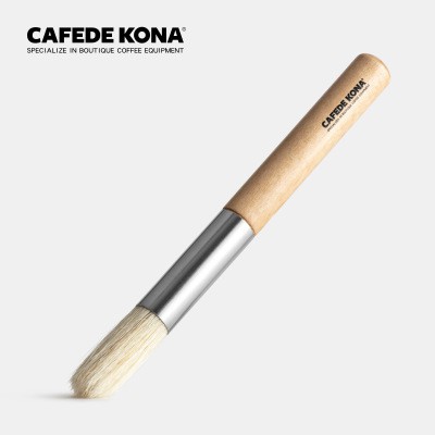 cafede-kona-แปรงทำความสะอาดเครื่องชงกาแฟแบบด้ามไม้สำหรับเคาน์เตอร์บาร์กาแฟและใช้ในครัวเรือน