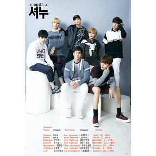 โปสเตอร์ รูปถ่าย บอยแบนด์ เกาหลี Monsta X 2018 몬스타엑스 POSTER 24"x35" Inch Korea Boy Band K-pop Hip Hop R&amp;B V4