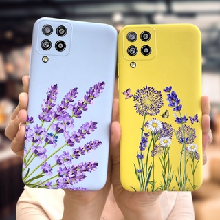 เคสโทรศัพท์มือถือ ซิลิโคนนิ่ม กันกระแทก ลายดอกไม้ลาเวนเดอร์ หรูหรา สําหรับ Samsung A22 Galaxy A22 4G SM-A225F DS