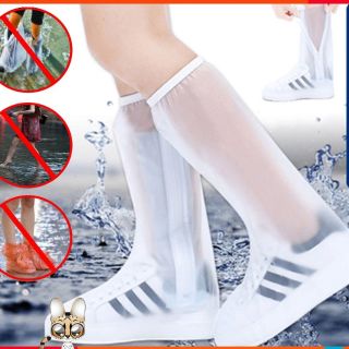สินค้า 🎉พร้อมส่ง🎉 ถุงคลุมรองเท้ากันฝน Fashion  แบบยาว รุ่น JY – 819 ถอดใส่ง่าย  สีขาวใส