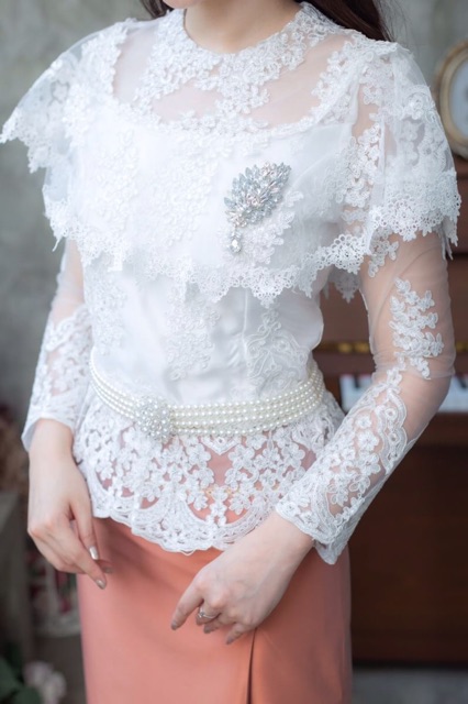 เสื้อลูกไม้แต่งระบาย-l-xl-xxl