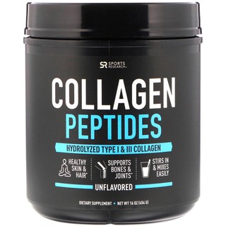 🇺🇸PreOrder👉 Sports Research, Collagen Peptides, Unflavored, 16 oz (454 g)🇺🇸