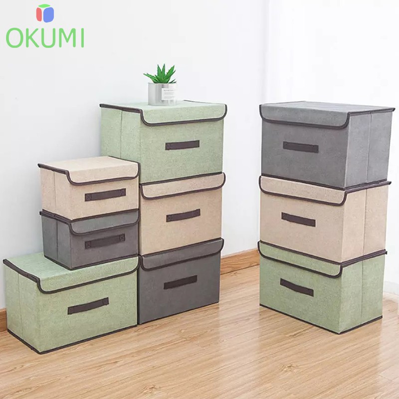 ภาพหน้าปกสินค้าOKUMI_SHOP กล่องพับ กล่องอเนกประสงค์ กล่องผ้าลินิน กล่องใส่เสื้อผ้า กล่องเก็บของ พับเก็บได้(K-601) จากร้าน okumi_shop บน Shopee