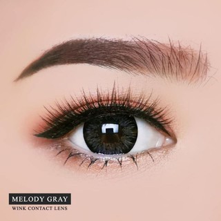 Melody Gray (1) โทนแบ๊ว บิ๊กอาย สีเทา เทา ตัดขอบดำ ตาโต ✨Wink Lens ✨ ค่าสายตา สายตาสั้น แฟชั่น สายตาปกติ Contact Lens